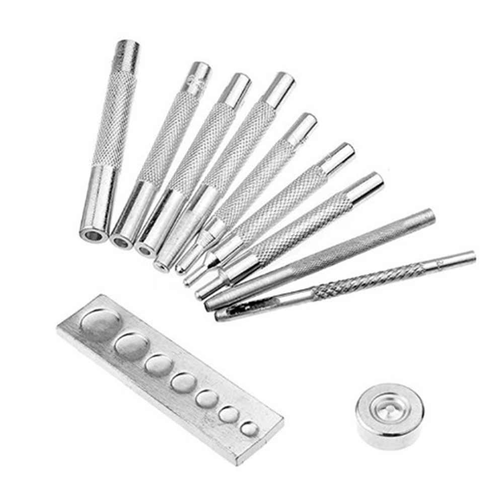 Rivet Setter Tool - Set Alat Penembus Lubang Rivet Perak