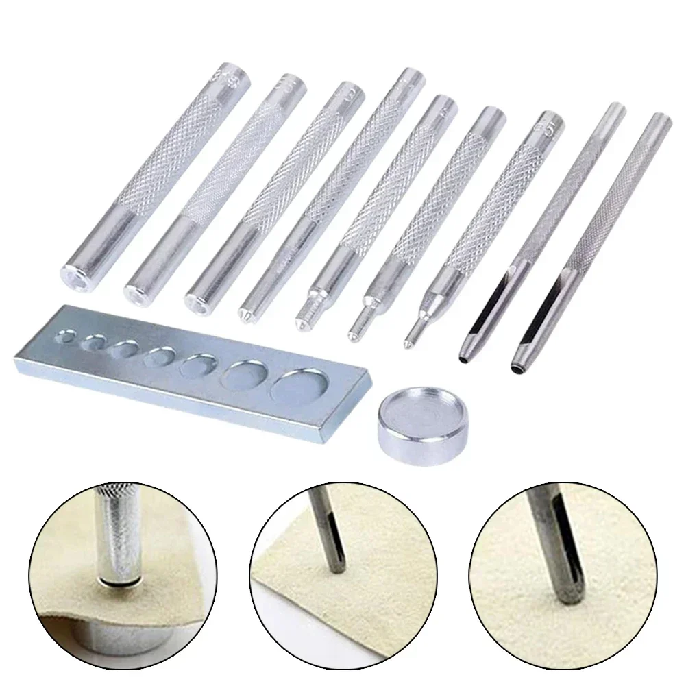 11 Buah Set Pelubang Kulit Set - Rivet Setter Tool ulasan dan harga